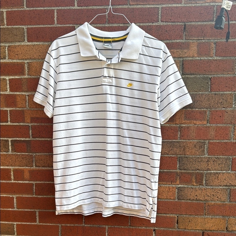 Nike White and Black Polo Shirt Classic Style